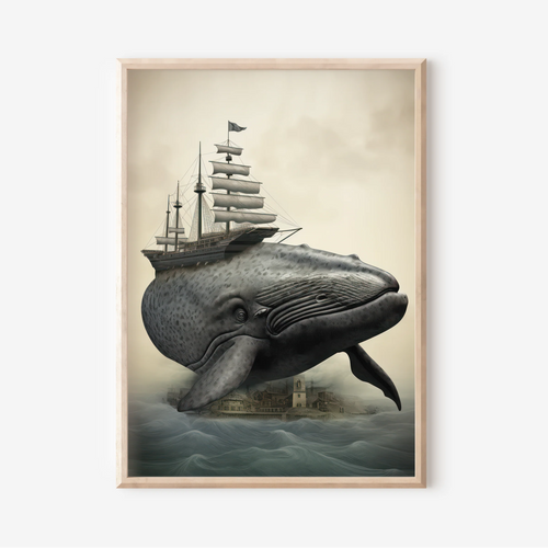 Vintage Blue Whale | Art Print