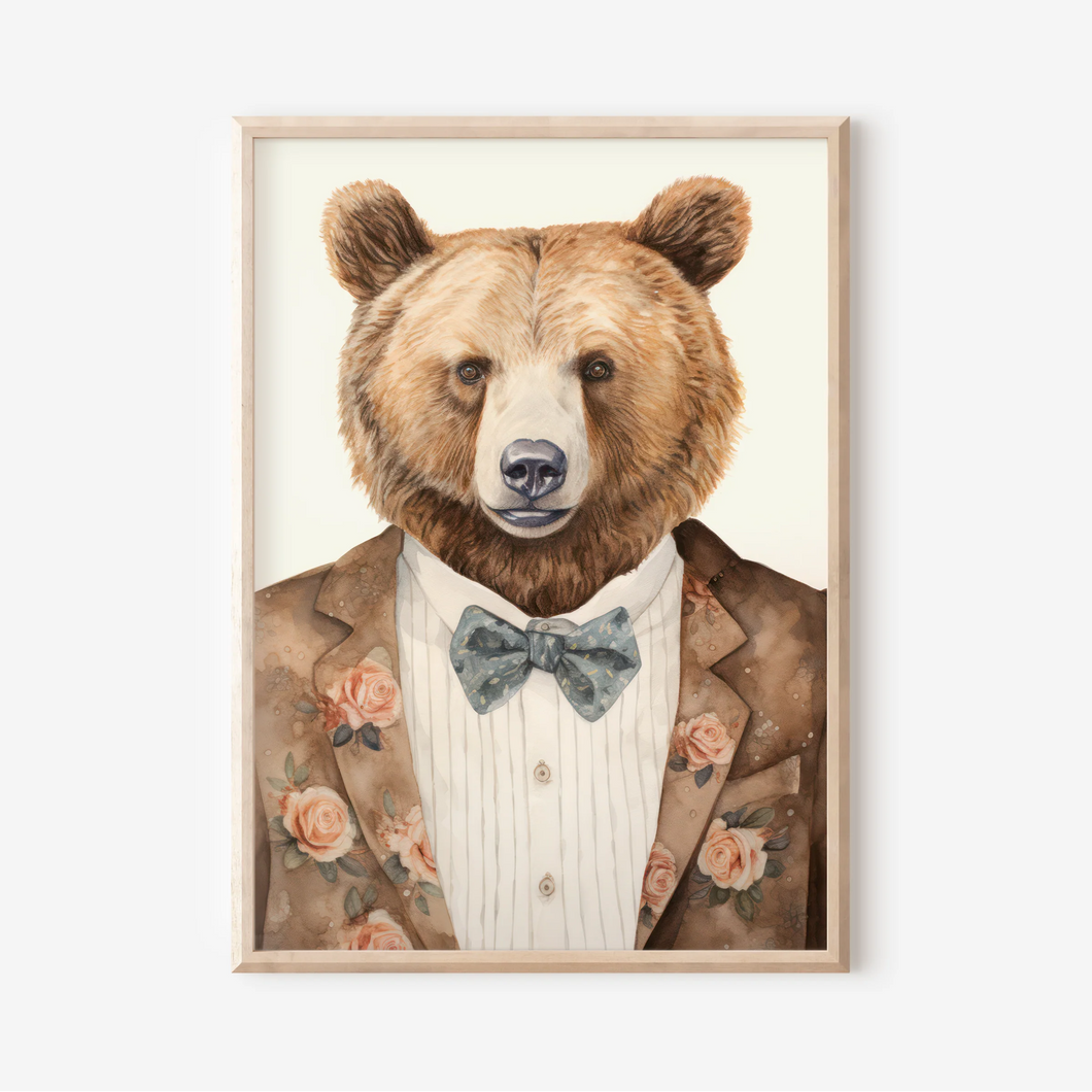 Vintage Dressed Bear | Art Print